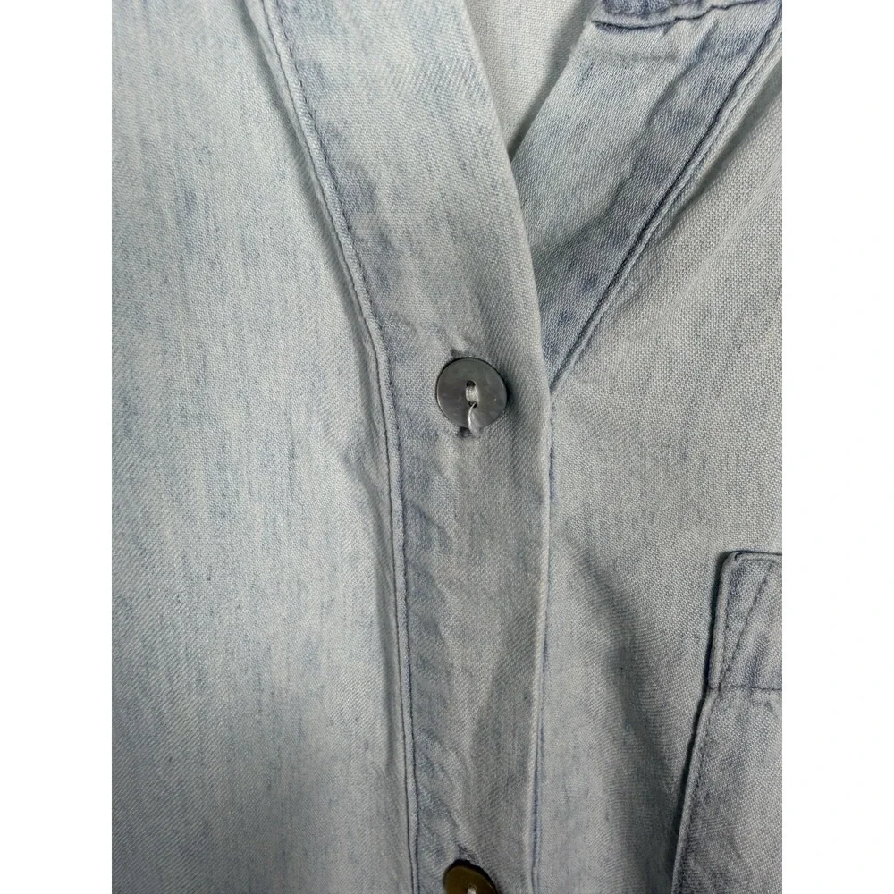 Show Me Your Mumu Size XS Horton Denim Chambray Romper Shore Blue Linen Blend